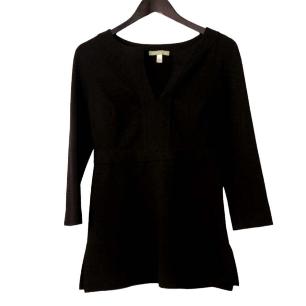 Sigrid Olsen Black V-neck Tunic Size 2